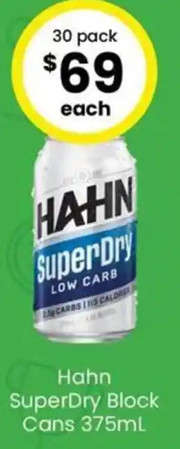 The Bottle O Hahn SuperDry Block Cans offer