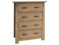 LivingStyles Tiverton Mountain Ash Timber 4 Drawer Tallboy offer