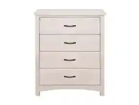LivingStyles Byron Pine Timber 4 Drawer Tallboy, Vanilla offer