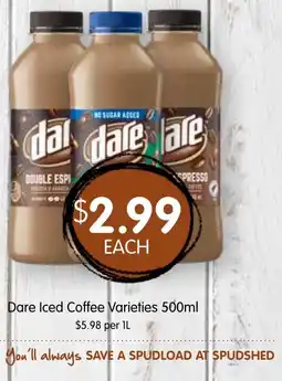 Spudshed Dare Iced Coffee Varieties offer