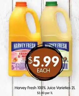 Spudshed Harvey Fresh 100% Juice Varieties offer