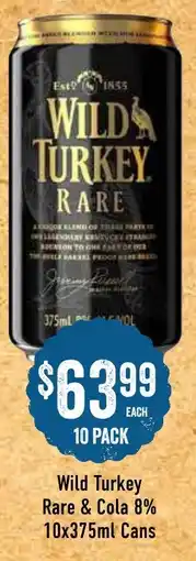 Spudshed Wild Turkey Rare & Cola 8% offer