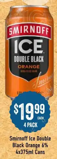 Spudshed Smirnoff Ice Double Black Orange offer