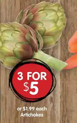 Spudshed Artichokes offer