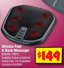 JB Hi-Fi beurer Shiatsu Foot & Back Massager offer
