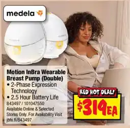 JB Hi-Fi Medela Motion InBra Wearable Breast Pump (Double) offer