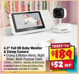 JB Hi-Fi 4.3" Full HD Baby Monitor & Clamp Camera offer