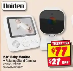 JB Hi-Fi Uniden 2.8" Baby Monitor offer