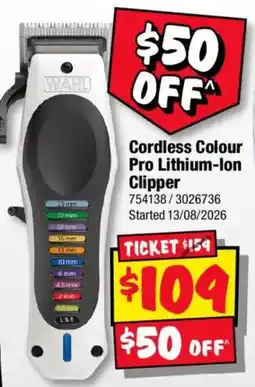 JB Hi-Fi Wahl Cordless Colour Pro Lithium-ion Clipper offer
