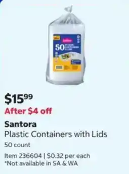 Costco Santora Plastic Containers with Lids offer
