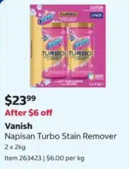 Costco Vanish Napisan Turbo Stain Remover offer