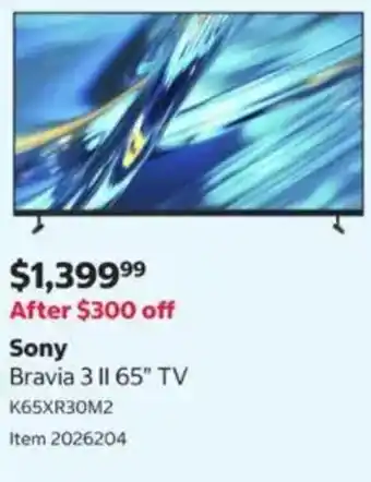 Sony Bravia 3 II 65" TV