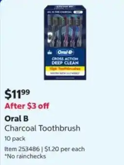 Costco Oral B Charcoal Toothbrush offer