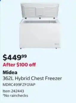 Costco Midea 362L Hybrid Chest Freezer offer
