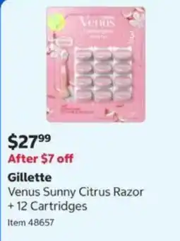 Costco Gillette Venus Sunny Citrus Razor offer