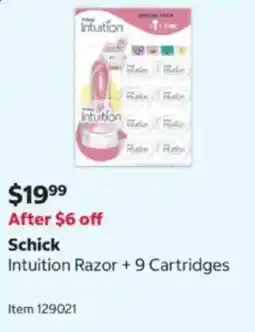 Costco Schick Intuition Razor offer