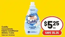 IGA Cuddly Concentrate Fabric Conditioner offer