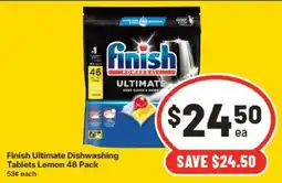 IGA Finish Ultimate Dishwashing Tablets Lemon offer