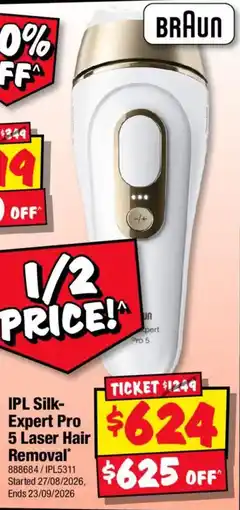 JB Hi-Fi Braun IPL Silk-Expert Pro 5 Laser Hair Removal offer