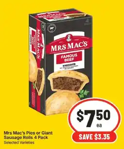 IGA Mrs Mac's Famous Beef Pies offer