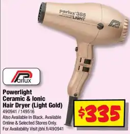 JB Hi-Fi Parlux Powerlight Ceramic & Ionic Hair Dryer (Light Gold) offer