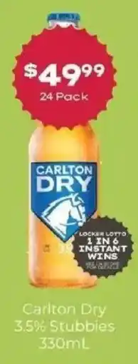 Thirsty Camel Carlton Dry 3.5% Stubbies offer