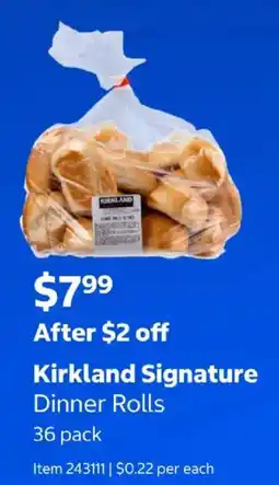 Costco Kirkland Signature Dinner Rolls offer