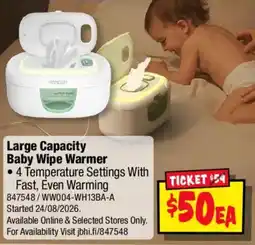 JB Hi-Fi Large Capacity Baby Wipe Warmer offer