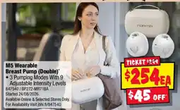JB Hi-Fi M5 Wearable Breast Pump (Double) momcozy offer