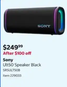 Costco Sony Ult50 Speaker Black offer