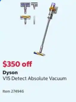 Costco Dyson V15 Detect Absolute Vacuum offer