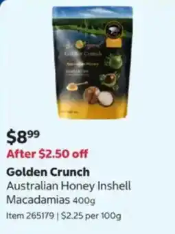 Costco Golden Crunch Australian Honey Inshell Macadamias offer