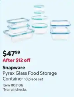Costco Snapware Pyrex Glass Food Storage Container offer