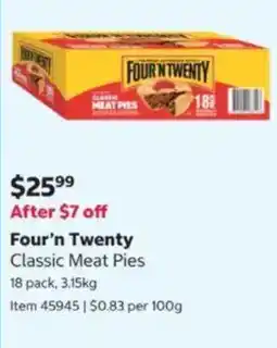 Costco Four'n Twenty Classic Meat Pies offer