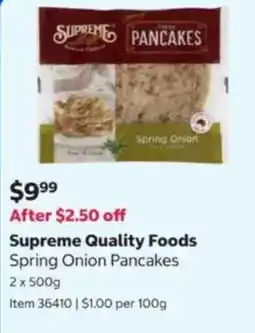 Costco Supreme Quality Foods Spring Onion Pancakes offer