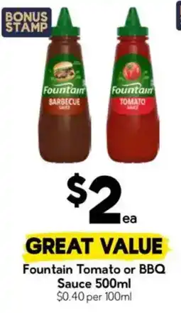 Drakes Fountain Tomato or BBQ Sauce offer