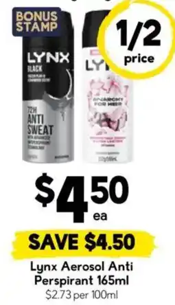 Drakes Lynx Aerosol Anti Perspirant offer