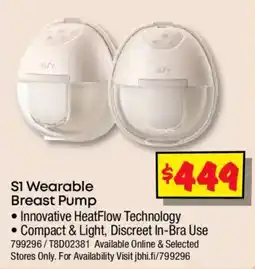JB Hi-Fi S1 Wearable Breast Pump offer