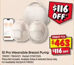 JB Hi-Fi S1 Pro Wearable Breast Pump offer
