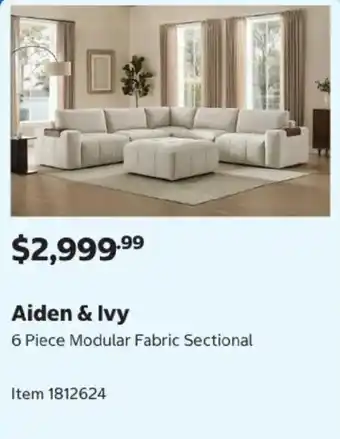 Aiden & Ivy 6 Piece Modular Fabric Sectional