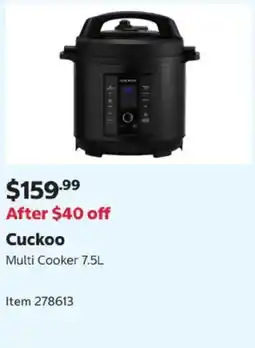 Costco Cuckoo Multi Cooker 7.5L offer