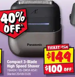 JB Hi-Fi Panasonic Compact 3-Blade High Speed Shaver offer