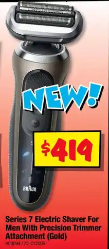 JB Hi-Fi Braun Series 7 Electric Shaver For Men With Precision Trimmer Attachment (Gold) offer