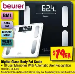 JB Hi-Fi beurer Digital Glass Body Fat Scale offer