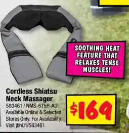 JB Hi-Fi Cordless Shiatsu Neck Massager offer