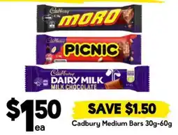 Drakes Cadbury Medium Bars 30g-60g offer