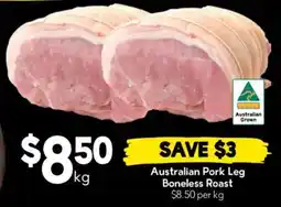 Drakes Australian Pork Leg Boneless Roast offer