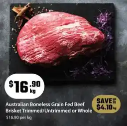Drakes Australian Boneless Grain Fed Beef Brisket offer