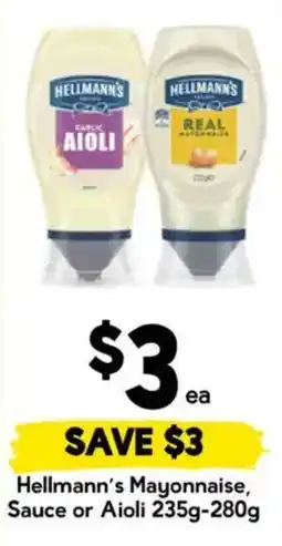 Drakes Hellmann's Mayonnaise, Sauce or Aioli offer