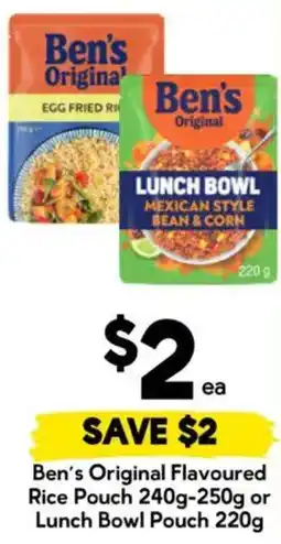 Drakes Ben's Original Flavoured Rice Pouch or Lunch Bowl Pouch offer